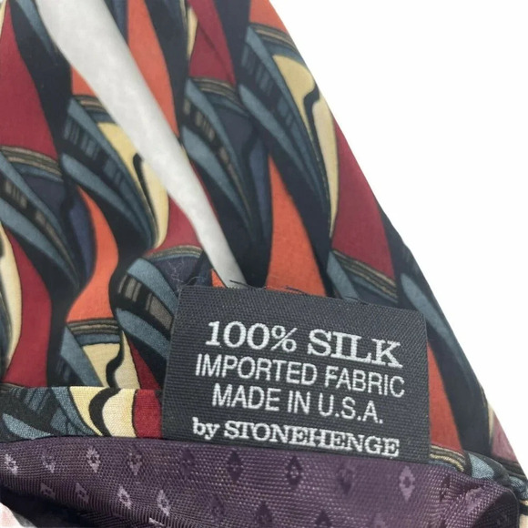 Cocktail Collection Necktie Men's Red Wide Classic Stonehenge Zinfandel USA - Picture 6 of 7